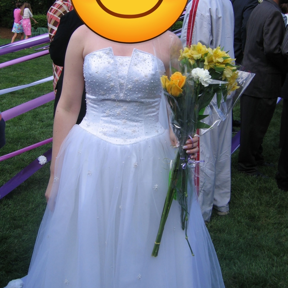 White prom may day dress